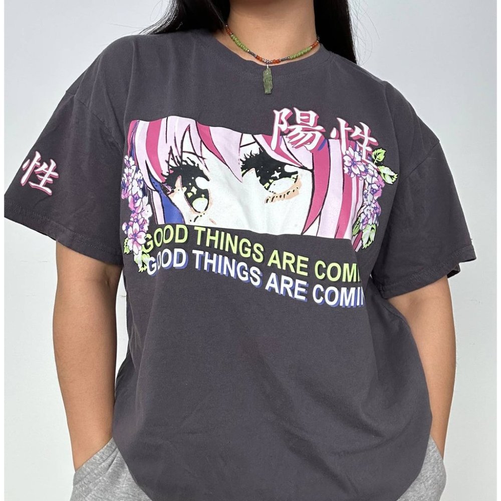 Range Kiss Anime Affirmation Women's Graphic Tee XL